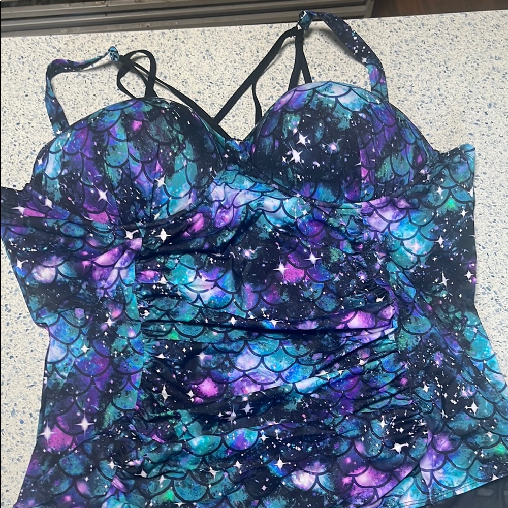 Torrid Multicolor Mermaid One Piece Swimsuit